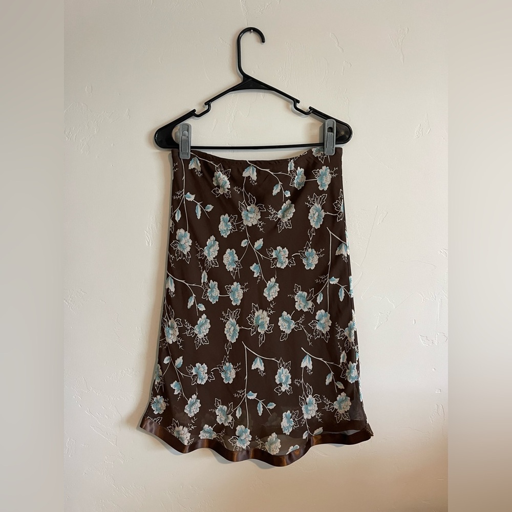 Necessary Objects Floral Brown Skirt